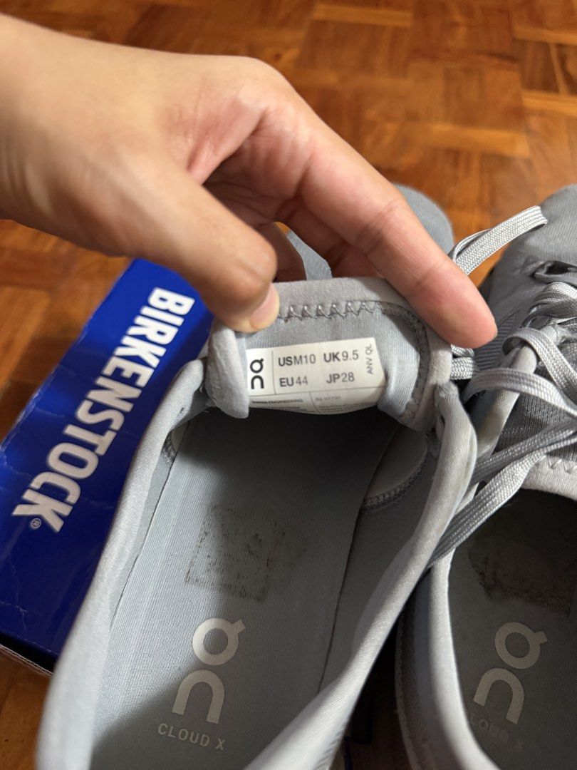 On Cloud X 3 Grey US M10 (Good as new) (Category: Sneakers) located in Paranaque City. Submitted by ferrewr (Listing ID 1464474232, Image 3). Description: - Grey On Cloud X running shoes - Good as new - Size: US 10 (UK 9.5, EU 44) - Ideal for training and everyday wear - Lightweight and comfortable - Minor signs of wear on insoles - 100% authentic/ original - Bought in the US .