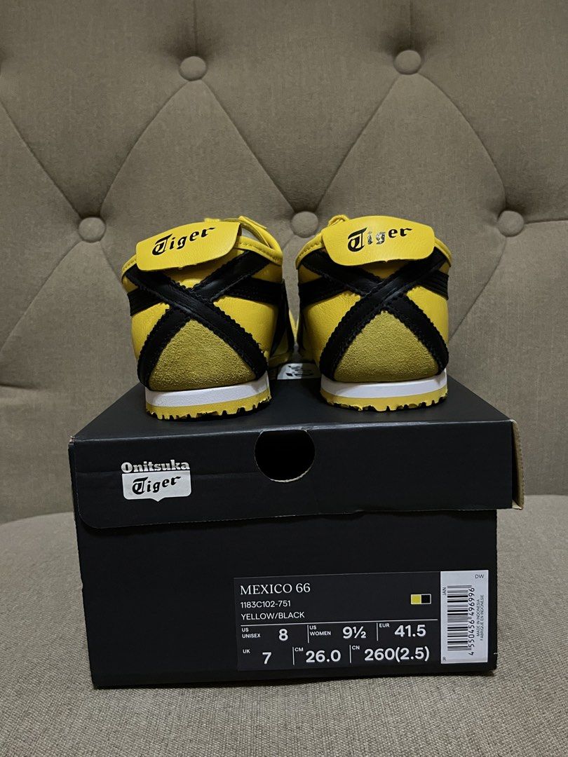 Onitsuka Tiger Mexico 66 Yellow/Black (Category: Sneakers) located in Quezon. Submitted by kennysdeclutters (Listing ID 1464491120, Image 2). Description: - brand new - bought in japan this sept - complete with box rfs: wrong size.