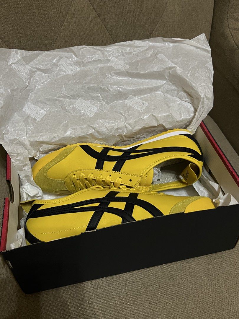 Onitsuka Tiger Mexico 66 Yellow/Black (Category: Sneakers) located in Quezon. Submitted by kennysdeclutters (Listing ID 1464491120, Image 1). Description: - brand new - bought in japan this sept - complete with box rfs: wrong size.