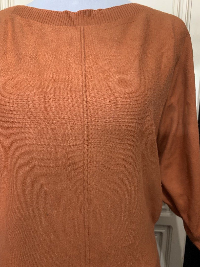 Orange Dolman Sleeve Sweater (Category: Sets or Coordinates) located in Quezon City. Submitted by clothingline4sale (Listing ID 1464452169, Image 3). Description: Orange Batwing Knitted Top Very good condition / like new Best for cold weather Size: medium- semiLarge Bust: up to 60” ; Length: 22” Very nice in actual .