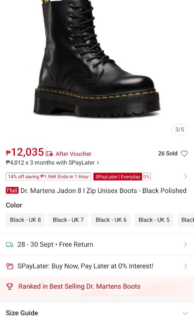 ORIGINAL DR. MARTENS JADON ZIP BOOTS UNISEX (Category: Boots) located in Dinalupihan. Submitted by kddulce001 (Listing ID 1464383366, Image 2). Description: FS ONLY!!! ORIGINAL Dr. Martens Jadon | Zip Unisex Boots Size Euro 38 / Us 8 Bnew never been used Available cod/cop via lbc plus sf Pm/dm me for more questions Location Bataan.