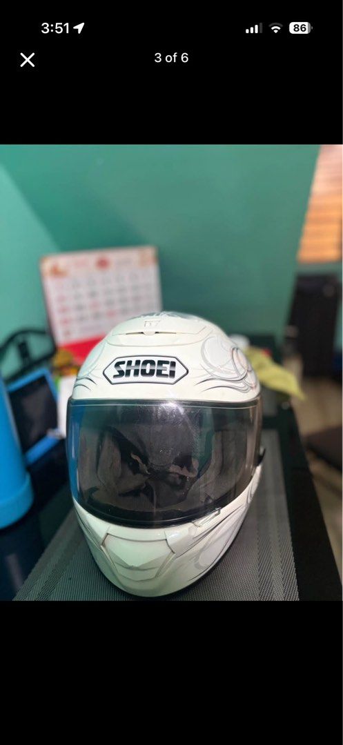 Original Shoei For Sale (Category: Helmets and other Riding Gears) located in Manila. Submitted by barney1219 (Listing ID 1464429889, Image 2). Description: Shoei Helmet for sale. Original price 23,000. Used but not abused. Strog heavy duty outer shell..