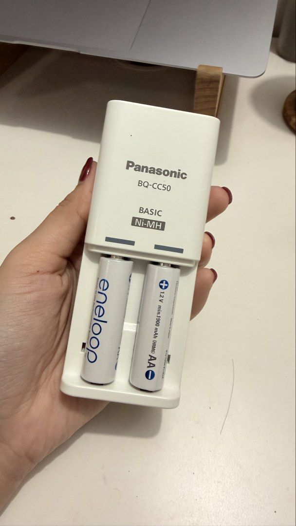 Panasonic Eneloop Basic Charger with 2 AA Batteries (Category: Batteries & Chargers) located in Tanza. Submitted by dainah28 (Listing ID 1464501550, Image 3). Description: - Panasonic Eneloop Basic Charger - Includes 2 AA rechargeable batteries - Batteries are pre-charged and ready to use - Holds up to 70% charge after 10 years - Charger features 2 LED indicators and auto-off timer - Made in Japan NEVER BEEN USED!!! BEST FOR DIGITAL CAMERAS.