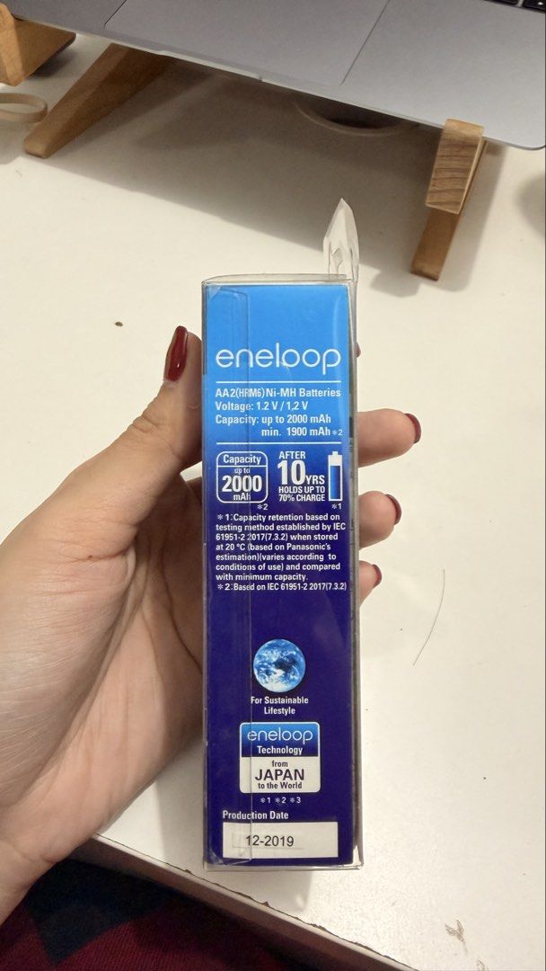 Panasonic Eneloop Basic Charger with 2 AA Batteries (Category: Batteries & Chargers) located in Tanza. Submitted by dainah28 (Listing ID 1464501550, Image 2). Description: - Panasonic Eneloop Basic Charger - Includes 2 AA rechargeable batteries - Batteries are pre-charged and ready to use - Holds up to 70% charge after 10 years - Charger features 2 LED indicators and auto-off timer - Made in Japan NEVER BEEN USED!!! BEST FOR DIGITAL CAMERAS.