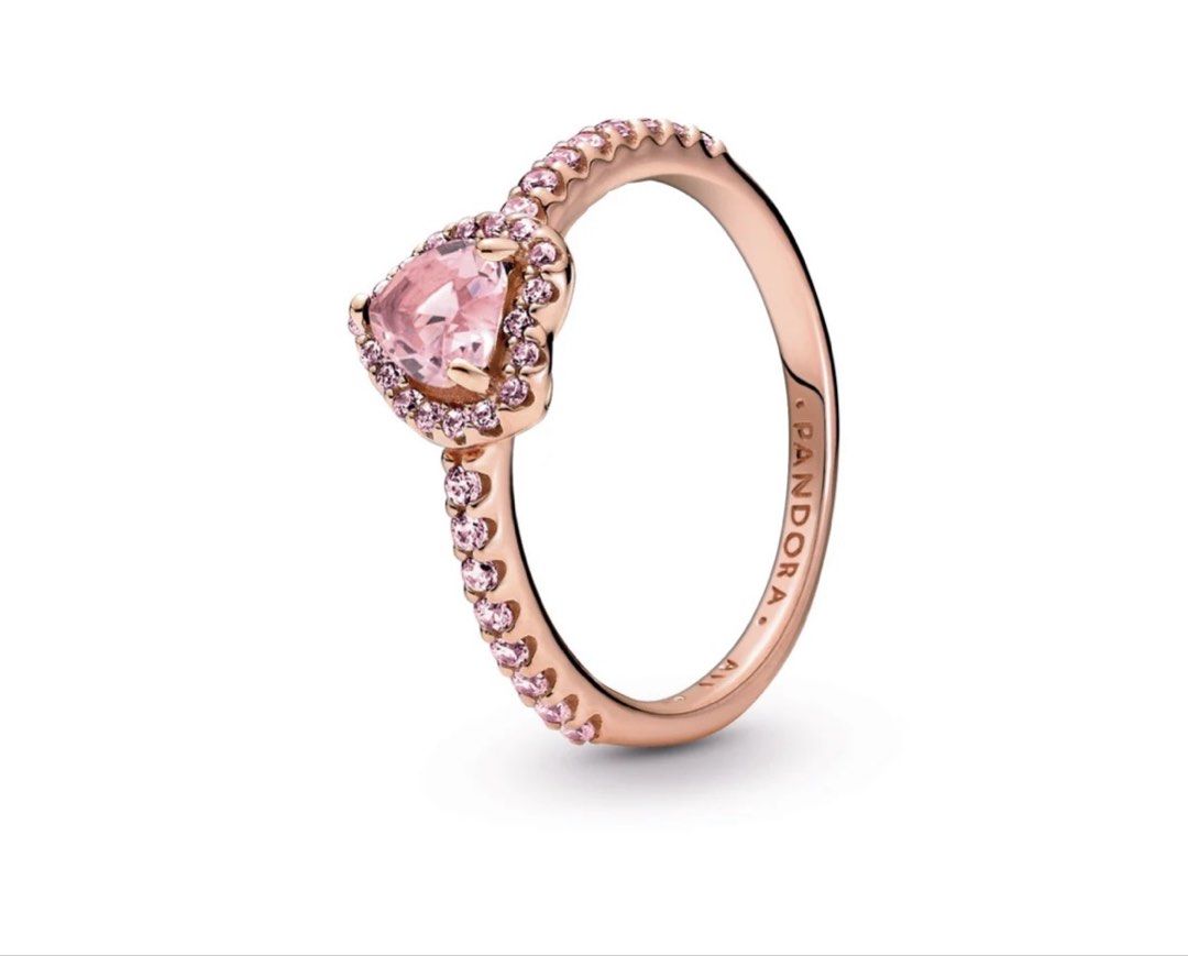 Pandora Sparkling Elevated Heart Ring (14k Rose Gold) (Category: Rings) located in Manila. Submitted by prettygirl_kaplaan (Listing ID 1464560459, Image 3). Description: Ring Size: 8.5 Material: 14k Rose gold-plated unique metal blend Stone: Cubic Zirconia Proof and case will be given. .