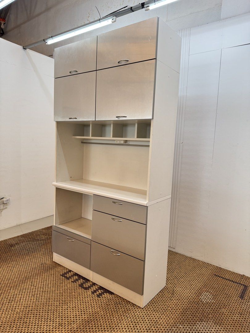 Pantry Cabinet (Category: Shelves, Cabinets & Racks) located in Quezon City. Submitted by matetdevis13 (Listing ID 1464512644, Image 3). Description: Kitchen Board / Pantry Cabinet with Drawers & Appliance Space Price: 9,500 L47.5 x W18 x H91 In good condition Code MJS35-T13.