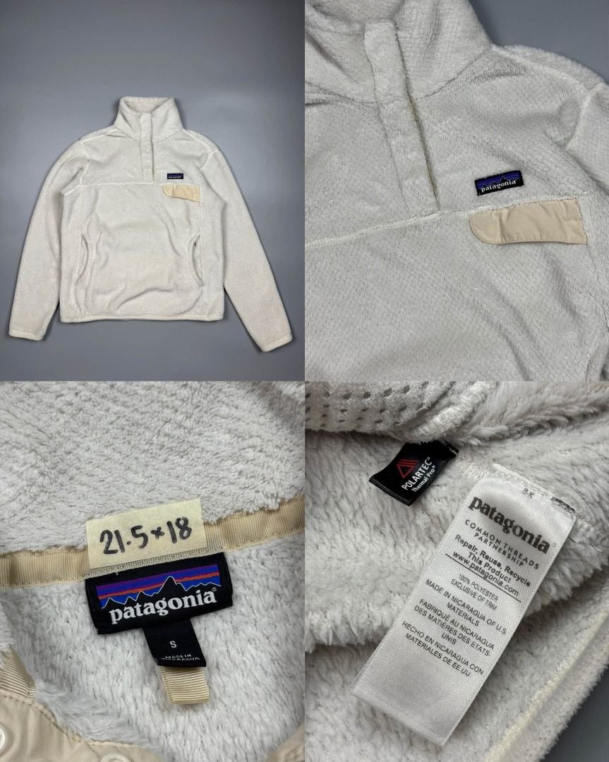 Patagonia Fleece Pullover Snap-T Cream Size S (Category: Coats, Jackets and Outerwear) located in Baguio. Submitted by binibibi (Listing ID 1464519402, Image 1). Description: - Cream Patagonia Fleece Pullover - Size: S (check photos for detailed measurements) - Features snap button neck closure - Convenient chest pocket - Material: 100% Polyester - Ideal for layering and staying warm.