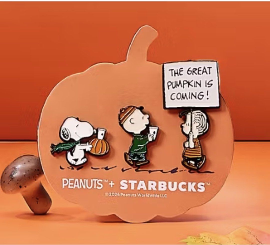 Peanut x Starbucks Pumpkin Pin set (Category: Other Merchandise) located in Mandaluyong City. Submitted by astyle_shopph (Listing ID 1464440619, Image 1). Description: Brand new on hand .