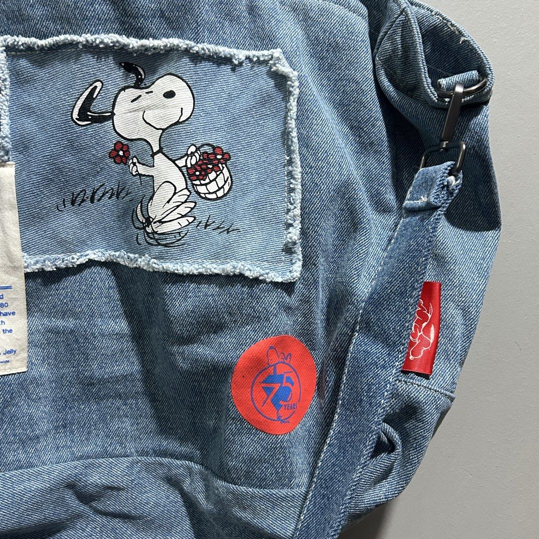 Peanuts Snoopy Oversized Denim 2-way Bag - Zipper Closure (Category: Shoulder Bags) located in Quezon City. Submitted by kitsune.treasures (Listing ID 1464466236, Image 3). Description: *First to pay policy! *1 day reservation only. Failure to pay on time, auto cancel. 📍Quezon City * MOD: J&T | Lalamove * MOP: GCASH | BPI 📦ON HAND AND READY TO SHIP! CONDITION: WHAT YOU SEE IS WHAT YOU GET. Dimensions: Kindly check the photos for the actual meas