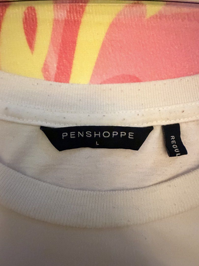 Penshoppe Basic White T-shirt Size L (Category: Activewear) located in Bacoor. Submitted by dosmarias. (Listing ID 1464522817, Image 2). Description: - Classic white t-shirt from Penshoppe - Size: Large (L) - Locally made in the Philippines - Comfortable 65% Polyester / 35% Cotton blend - Easy care instructions: Machine wash cold (gentle cycle), hang to dry - Care tips: Do not bleach, iron reverse on low, wash darks separately, do not wring Width
