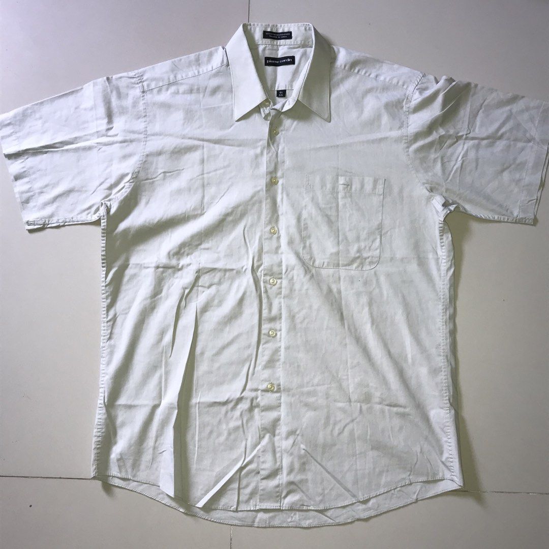 Pierre Cardin Short Sleeve Button Down Collar Shirt (Category: Formal Shirts) located in Bauang. Submitted by tavias.shop (Listing ID 1464440051, Image 2). Description: from US box excellent condition no flaws, lints or signs of wear stone gray or greige color steal price🍀.