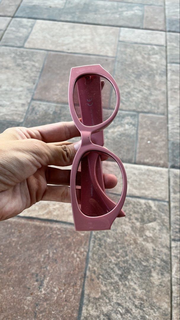Pink "Good Vibes" Sunglasses (Category: Sunglasses & Eyewear) located in Baguio. Submitted by pinkynj (Listing ID 1464463816, Image 2). Description: - Fun pink sunglasses - 'Good Vibes' written on the arms - Unique angular shape - Perfect for parties or festivals - Adds a pop of color to any outfit - Made in China.