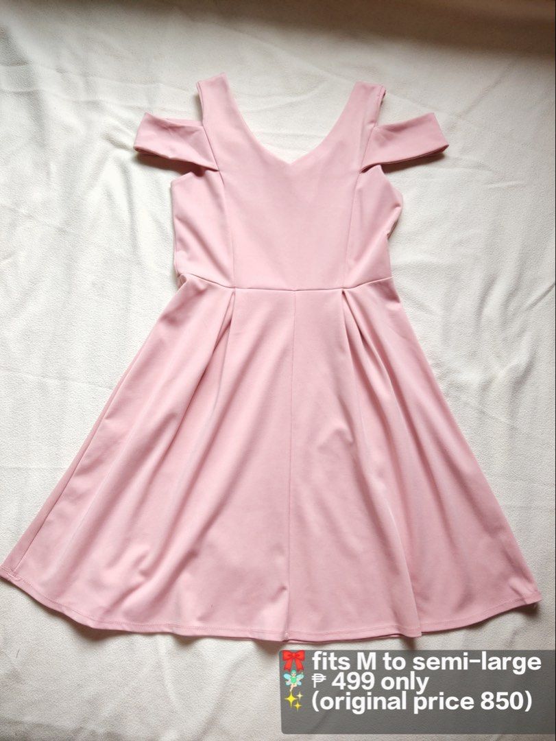 Pink off Shoulder A-Line Dress (Category: Dresses) located in Caloocan City. Submitted by angelinee123 (Listing ID 1464419084, Image 1). Description: Fits M to semi L •Payment methods: Gcash (item price + sf) • Payment first policy • Delivery option: - J&t delivery : 2-3 days depends on loc - Lalamove: same day delivery - meetup: 5th avenue lrt station only (cod avail).