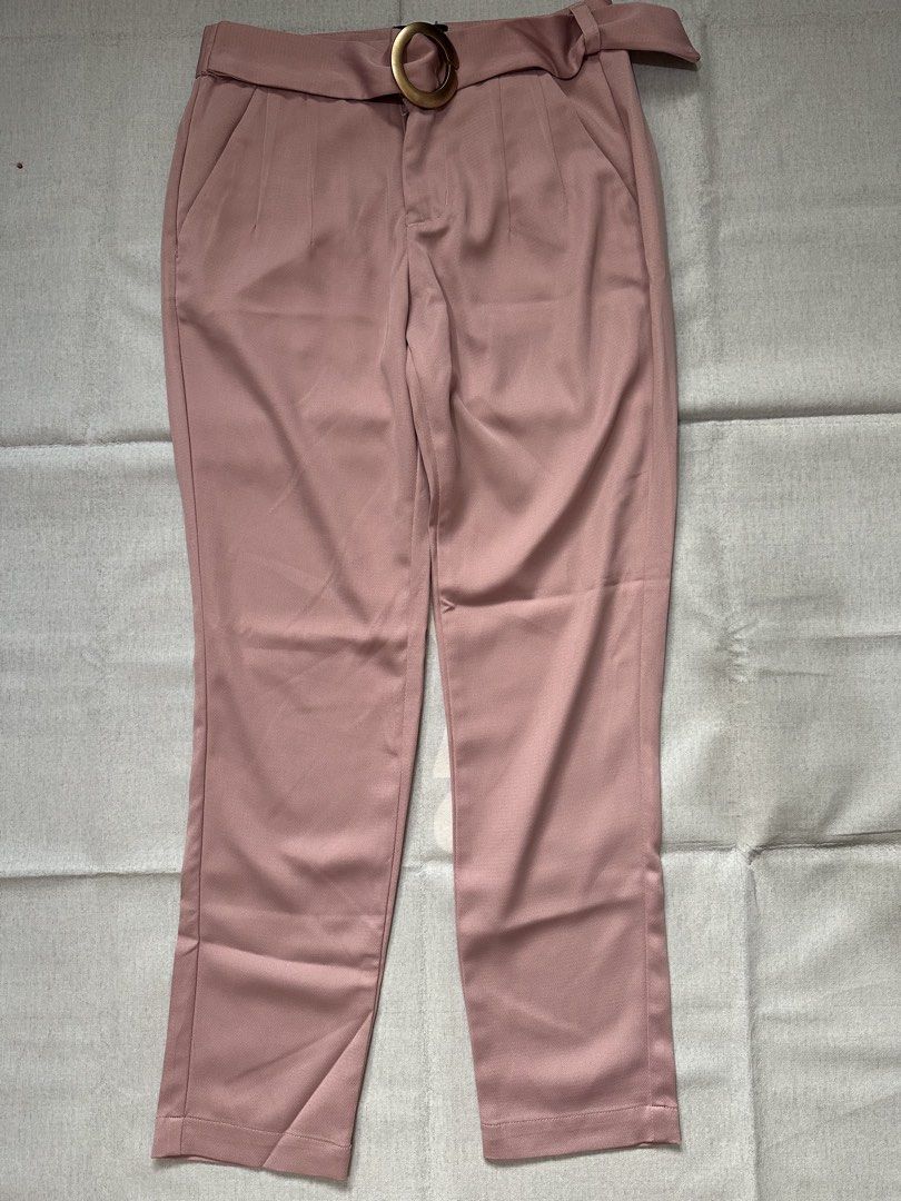 Plains & Prints Pink Belted Pants (Category: Jeans) located in Las Pinas. Submitted by city_threads (Listing ID 1464483602, Image 3). Description: Plains & Prints Php 699 - Size XS (Philippine sizing) but can fit semiM to medium .