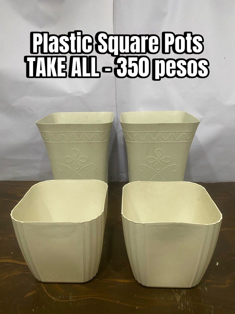 Plastic Square Pots TAKE ALL (Category: Pots & Planters) located in Manila. Submitted by dealrack (Listing ID 1464407644, Image 1). Description: .