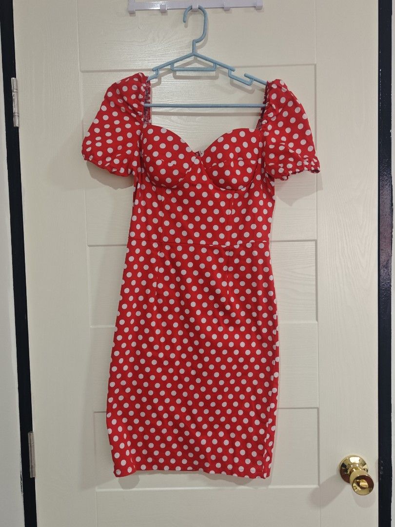 Polka Red Dress (Category: Dresses) located in Santa Rosa. Submitted by sassycollection. (Listing ID 1464448267, Image 2). Description: Good as new Never used Decluttering Fits 24-27 waist only.
