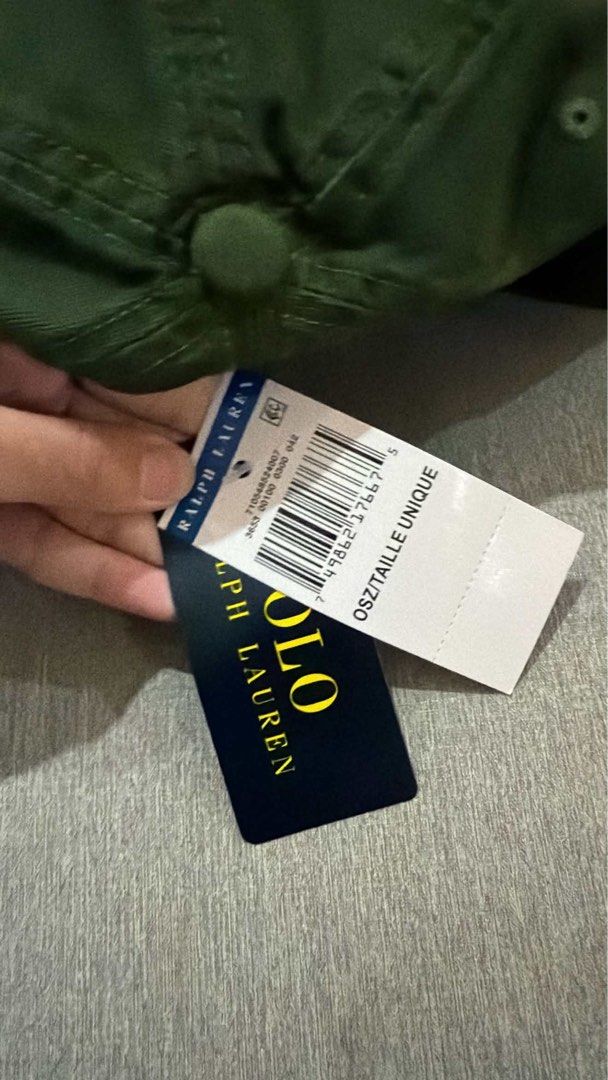 Polo Ralph Lauren Bear Cap (Category: Caps & Hats) located in Las Pinas. Submitted by jsm.g (Listing ID 1464526328, Image 2). Description: - Brand: Polo Ralph Lauren - Color: Green - Design: Iconic Polo logo with a cute bear graphic - Back Detail: Embroidered 'Polo Bears' - Size: One size fits all - Material: 100% Cotton - Style: Great for casual wear SAME CONDITION AND TAGS FOR ALL 4 COLORS (army green, evergreen, red, and white) 950 EACH.