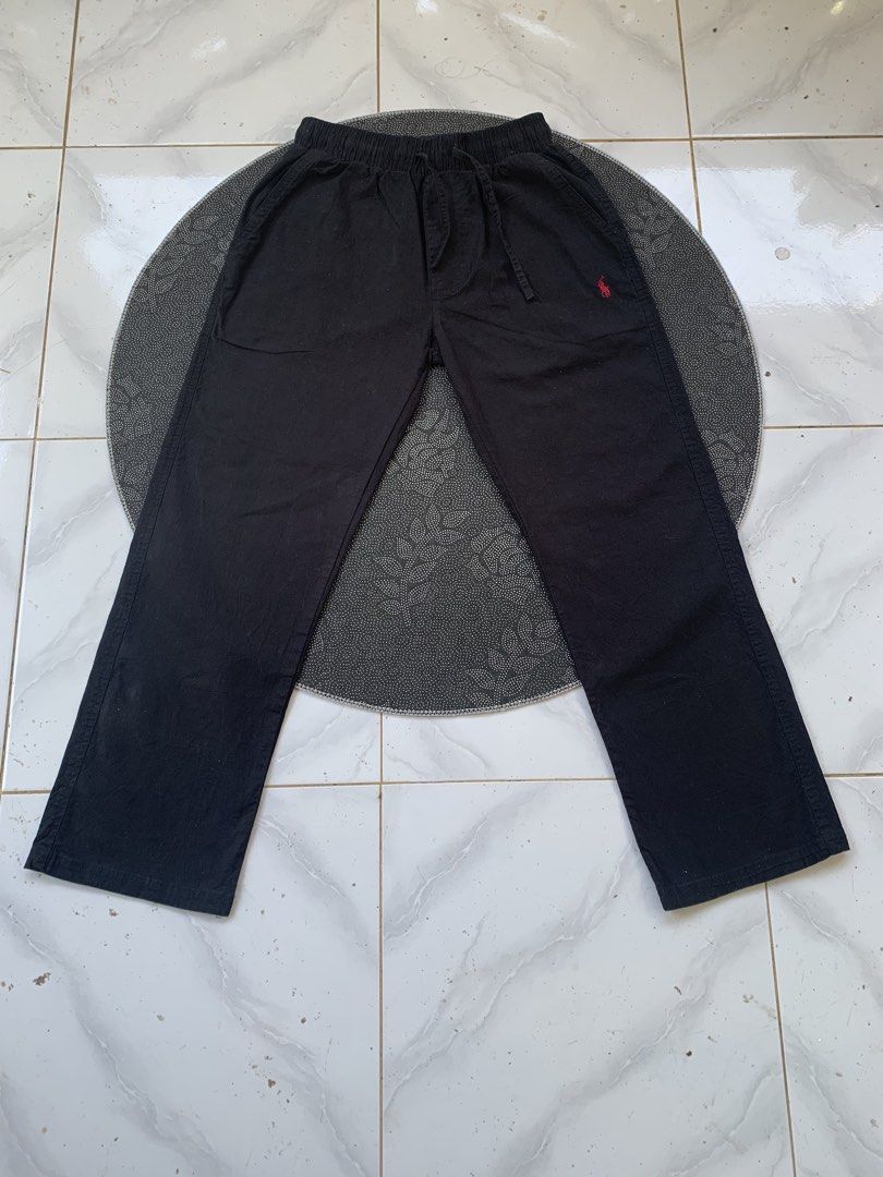 Polo Ralph Lauren Black Drawstring Pants Size M (Category: Coats, Jackets and Outerwear) located in Cebu City. Submitted by xrm12 (Listing ID 1464492161, Image 1). Description: - Brand: Polo Ralph Lauren - Color: Black - Size: M - Features: Elastic waistband with drawstring, straight leg fit - Detail: Small red pony logo on the front - Origin: Made in Vietnam - Style: Great for casual wear.