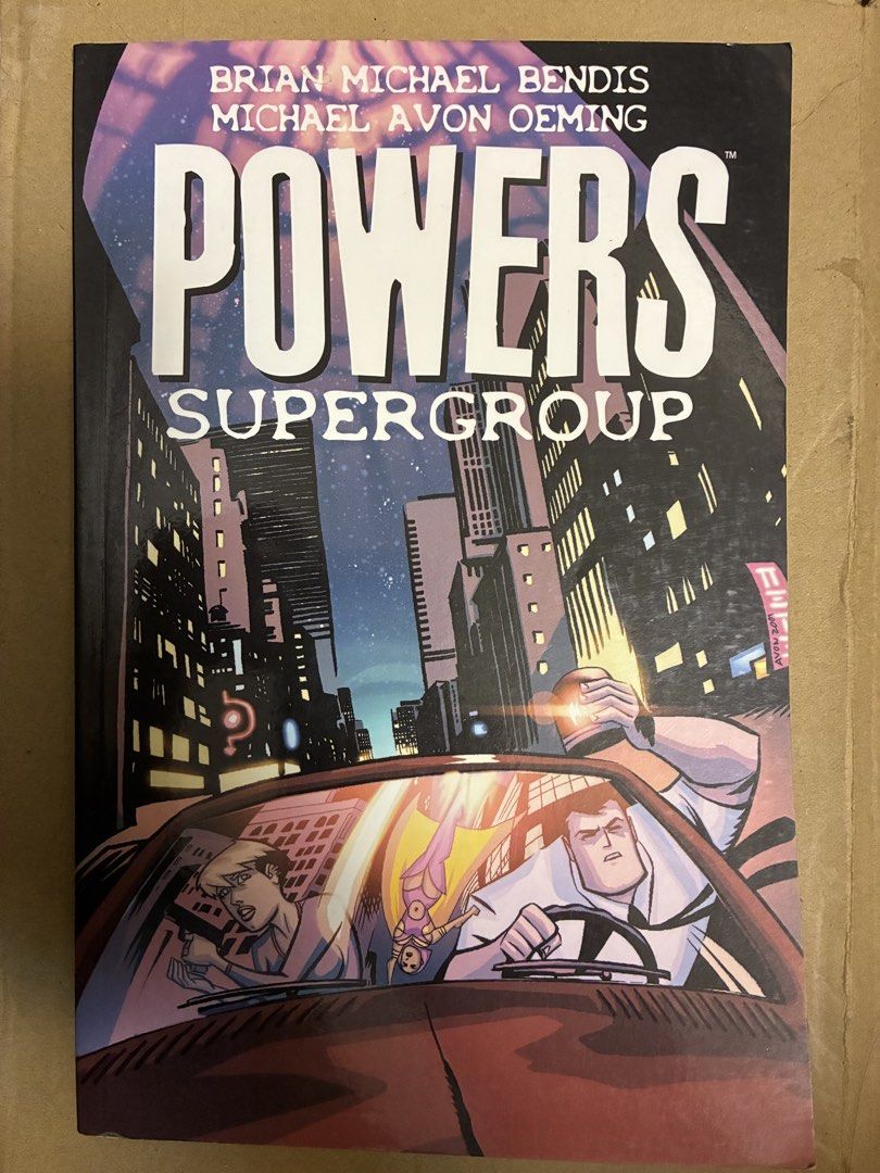 Powers: Supergroup Graphic Novel TPB (Category: Comics & Manga) located in General Mariano Alvarez. Submitted by spiderwebs3 (Listing ID 1464538729, Image 1). Description: -Powers: Supergroup Trade Paperback - Written by: Brian Michael Bendis - Illustrated by: Michael Avon Oeming - Genre: Mature superhero stories M Rating (18+) 184 Pages Icon - Marvel Imprint.