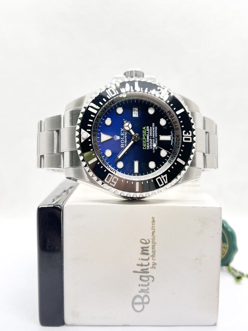 Pre Owned Rolex Oyster Deepsea James Cameron 116660 Blue Dial Automatic Steel Casing Bracelet ( Aug 16 ) (Category: Watches) located in Singapore. Submitted by brightime (Listing ID 1464382324, Image 2). Description: Pre Owned Rolex Oyster Deepsea James Cameron 116660 Blue Dial Automatic Steel Casing Bracelet ( Aug 16 ) ** Pre-Owned ** ** Unpolished Set, Very Mint Condition With Protective Film ** Model : 116660 Also known as : Oyster Deepsea Jam