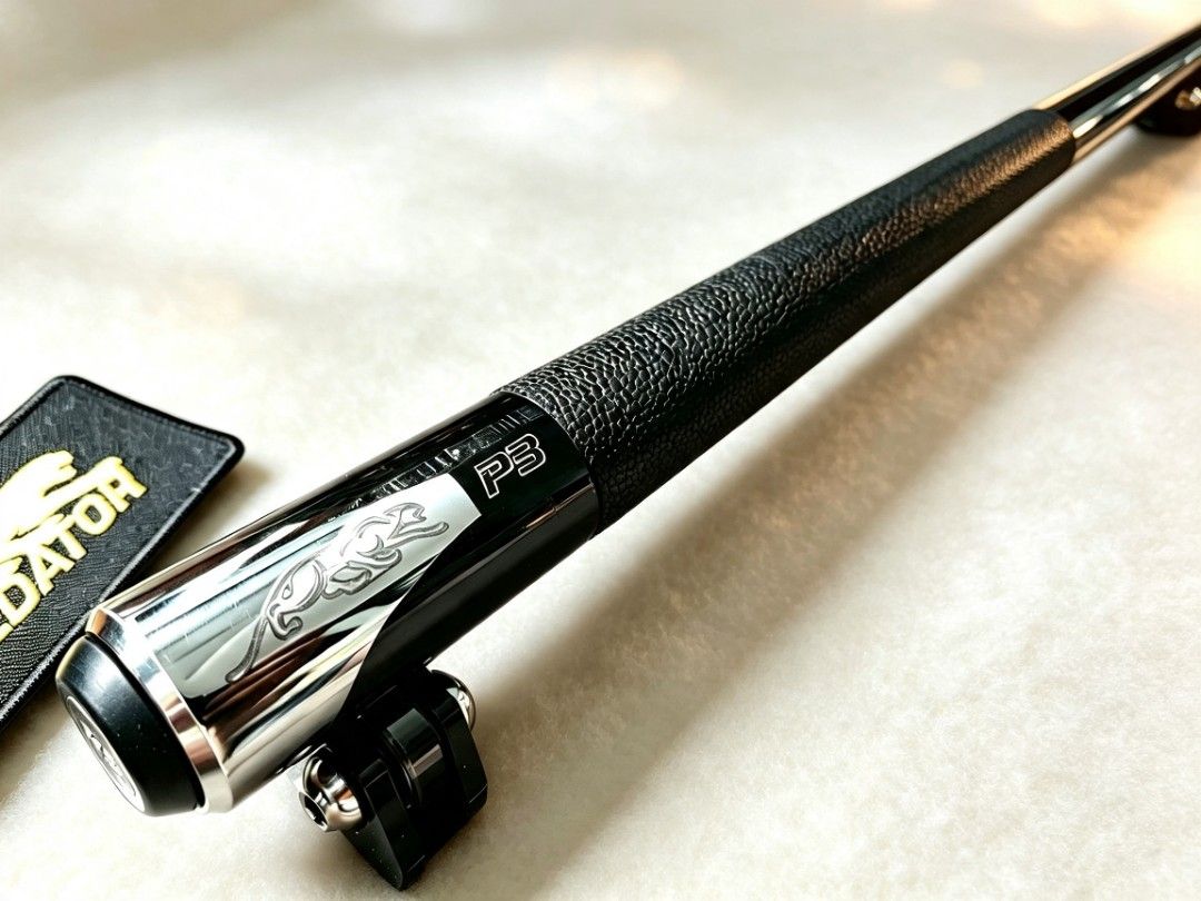 Predator P3 Black Tie Limited Edition (Category: Billiards and Bowling) located in Pasig City. Submitted by raffyazada (Listing ID 1464565917, Image 1). Description: FOR SALE: (Once Used), very immaculate condition PREDATOR P3 BLACK TIE LIMITED EDITION (P3GRW) Price: P70,000 (firm), cash basis only - No.# 96 of 300 - Curly Maple Charcoal, 30-piece construction. Leather Luxe Wrap - Pristine Condition: 9.9 / 10 - Converted to black RADIAL pin by re