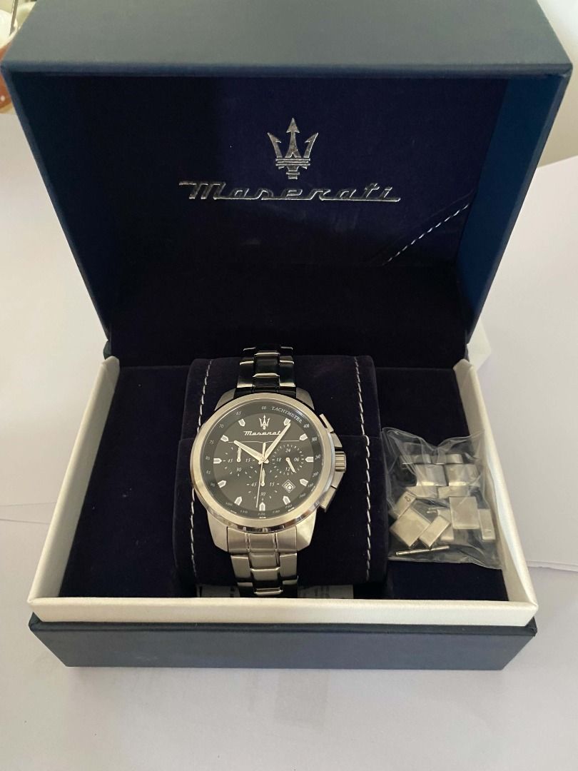 Preloved maserati watch for men (Category: Men's Watches) located in Candon. Submitted by youngfire_805379 (Listing ID 1464367065, Image 1). Description: Preloved Maserati Successo 44mm Stainless Steel Men’s Quartz Chronograph Watch Model:R8873621001 ✨ Elegant & sophisticated design ✨ 44mm stainless steel case ✨ Quartz movement ✨ Chronograph function ✨ Luminous dial & hands ✨ Perfect for everyday wear or formal occasions 📌 Condition: Preloved — 