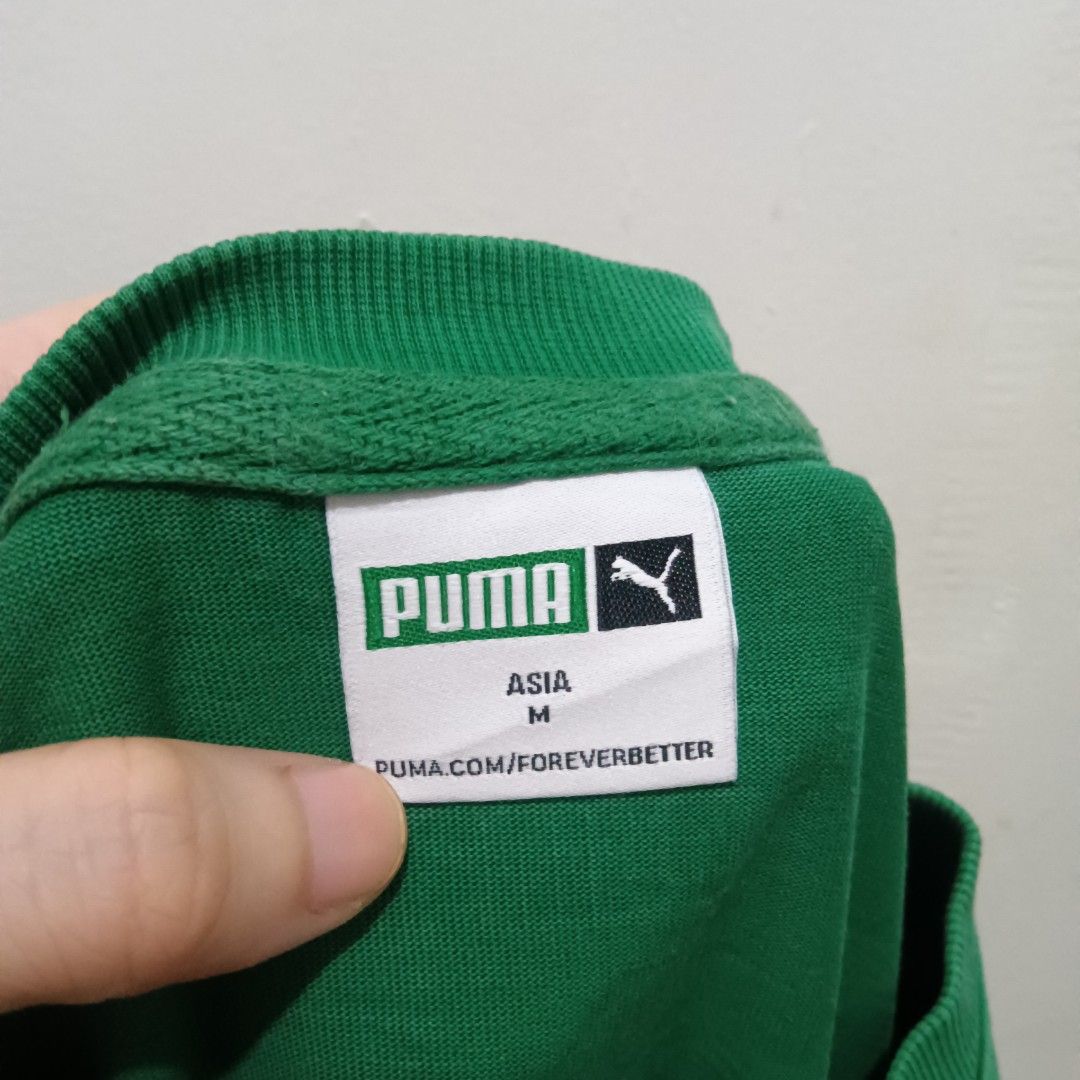 PUMA Embroidered Tiger Green Shirt (Category: Shirts) located in Caloocan City. Submitted by jaychingsss (Listing ID 1464401682, Image 2). Description: Puma Tiger Embroidered Logo Shirt - 150 20x26 Heavy Cotton Complete Tags Color Rate: 10/10 No issue NEED WASH.