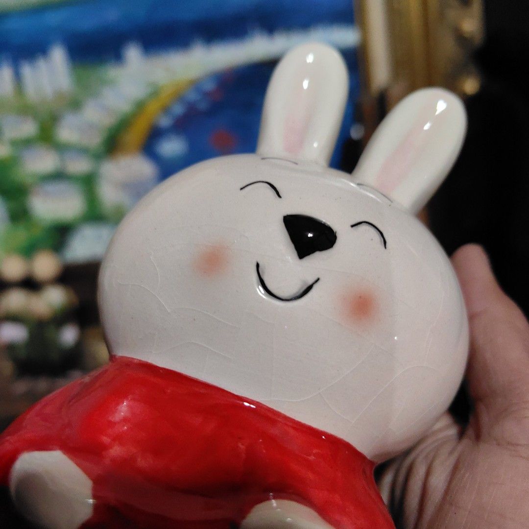 Rabbit coin bank (Category: Interactive Toys) located in Calamba. Submitted by princesspauliney. (Listing ID 1464456483, Image 3). Description: Walang takip sa ilalim. Calamba laguna Shoppee check out Jnt direct courier Mine now pay now First to pay basis.