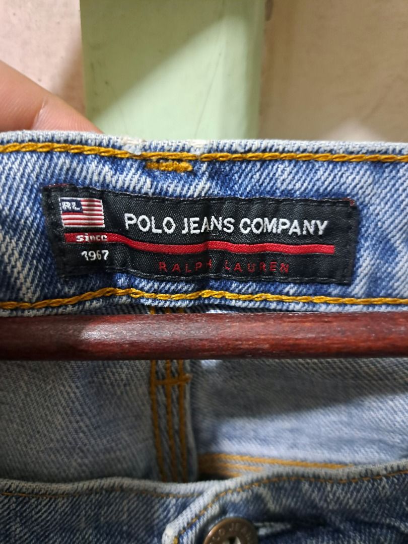 ralph lauren carpenter jorts (Category: Shorts) located in Baguio. Submitted by 808sxul (Listing ID 1464482115, Image 3). Description: size 30 on tag, measured 32 fixed back pocket check pic hard denim 16 waist 22.5 length 13 thigh 12 hem.