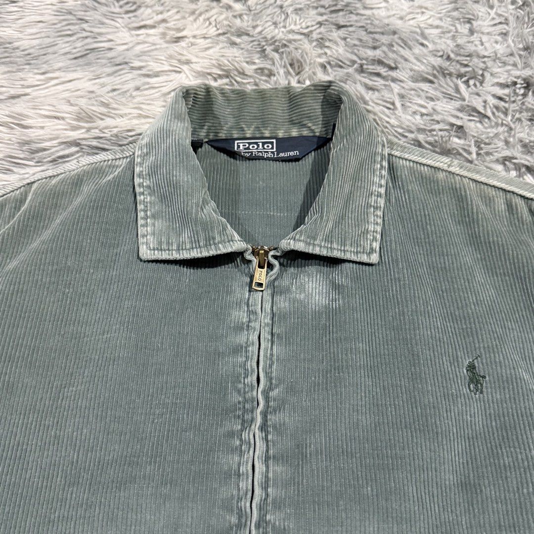 Ralph Lauren Corduroy Harrington Jacket (Category: Coats, Jackets and Outerwear) located in Mandaluyong City. Submitted by iamkageki (Listing ID 1464500980, Image 2). Description: Sz M on tag fits L 25x25.5 (boxy fit) Issue: discoloration on the back (not sure if dirt but barely noticeable) Great for vintage fit! .