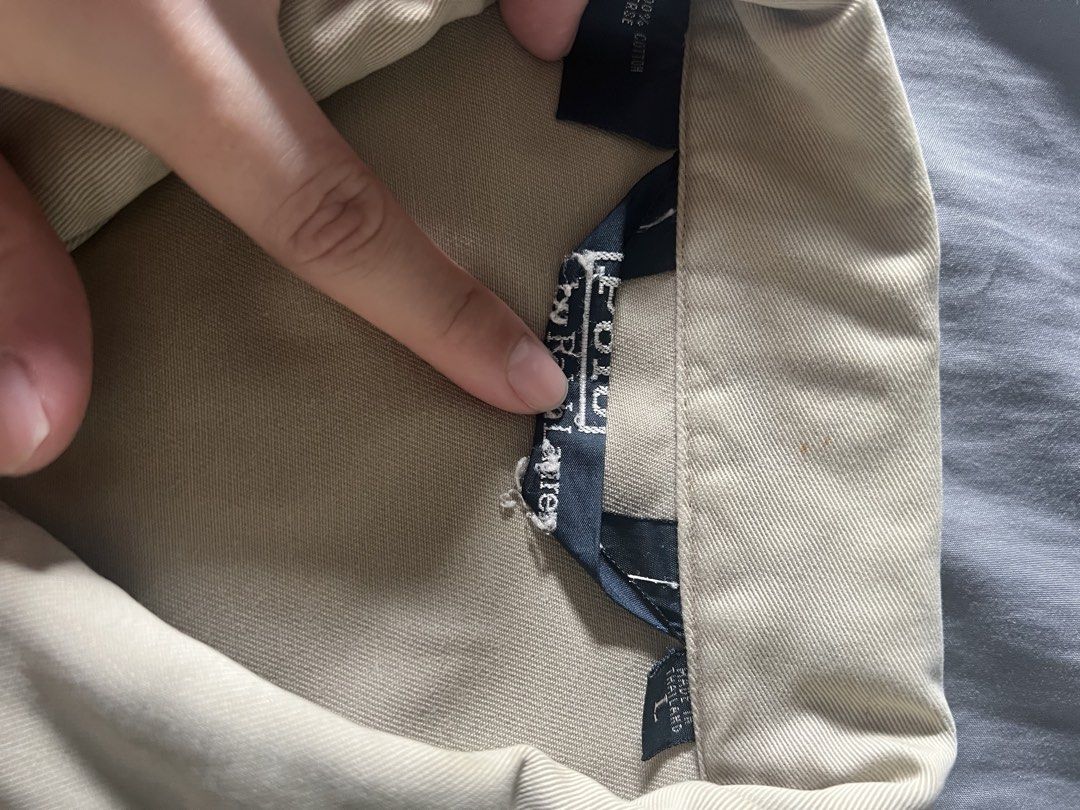 RALPH LAUREN HARRINGTON JACKET (Category: Coats, Jackets and Outerwear) located in Antipolo. Submitted by vintagedon_ (Listing ID 1464364528, Image 3). Description: DIMES: 25W x 25L ISSUE: HOLE and minor pinholes.