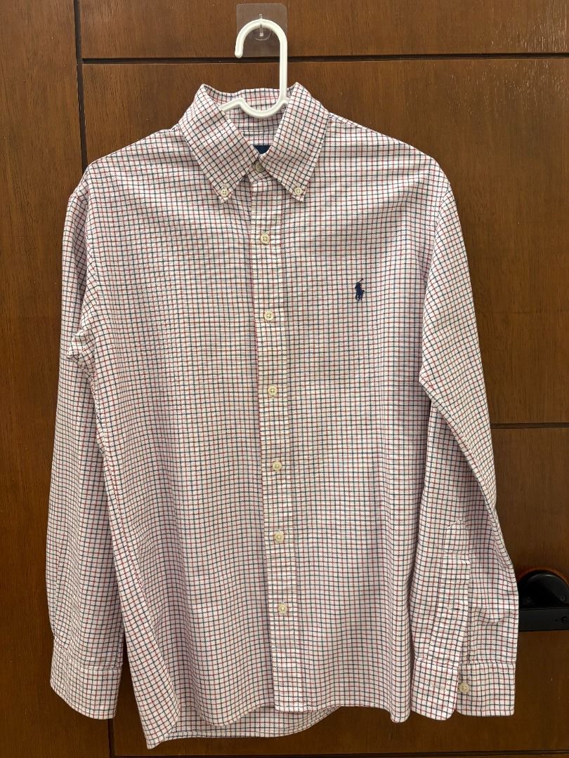 Ralph Lauren Red/Navy Check Long Sleeve Button-Down Shirt (Category: Tshirts & Polo Shirts ) located in Mandaluyong City. Submitted by jbor88 (Listing ID 1464365963, Image 1). Description: Ralph Lauren Custom Fit Shirt Classic Red and Blue Plaid Pattern Custom Fit S 170/92A W=48cm L=69cm.