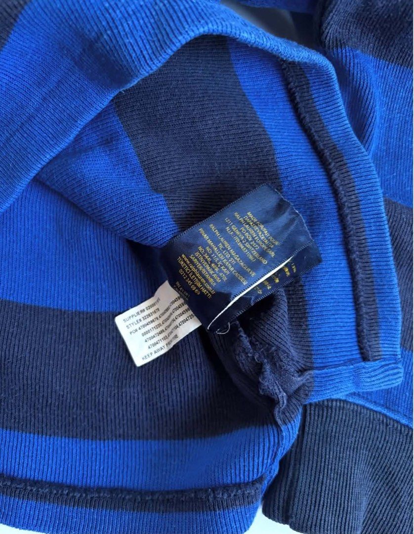 ralph lauren striped quarter zip (Category: Longsleeves) located in Makati City. Submitted by aveskitt (Listing ID 1464408317, Image 3). Description: size: 16 x 19 xs-s.