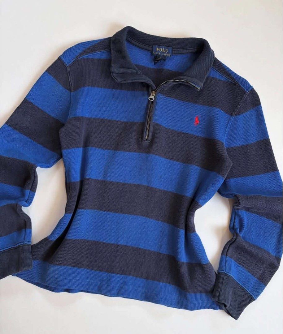 ralph lauren striped quarter zip (Category: Longsleeves) located in Makati City. Submitted by aveskitt (Listing ID 1464408317, Image 2). Description: size: 16 x 19 xs-s.