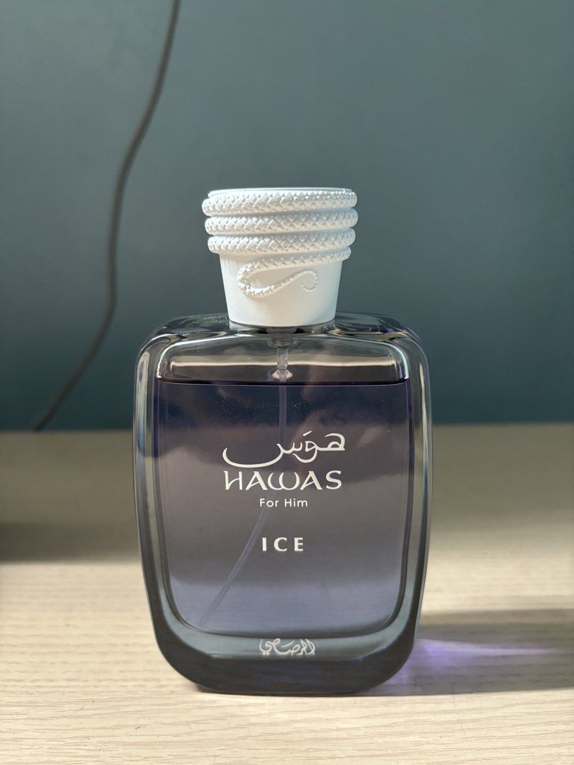 rasasi hawas ice (Category: Fragrance & Deodorants) located in Quezon City. Submitted by yonasthingz (Listing ID 1464384567, Image 1). Description: rasasi hawas ice - P1400 - around 90 ml left - no box - authentic, was bought in the us loc: qc, new manila mop: gcash, bank transfer mod: jnt or sdd (sf/df to be shouldered by buyer).
