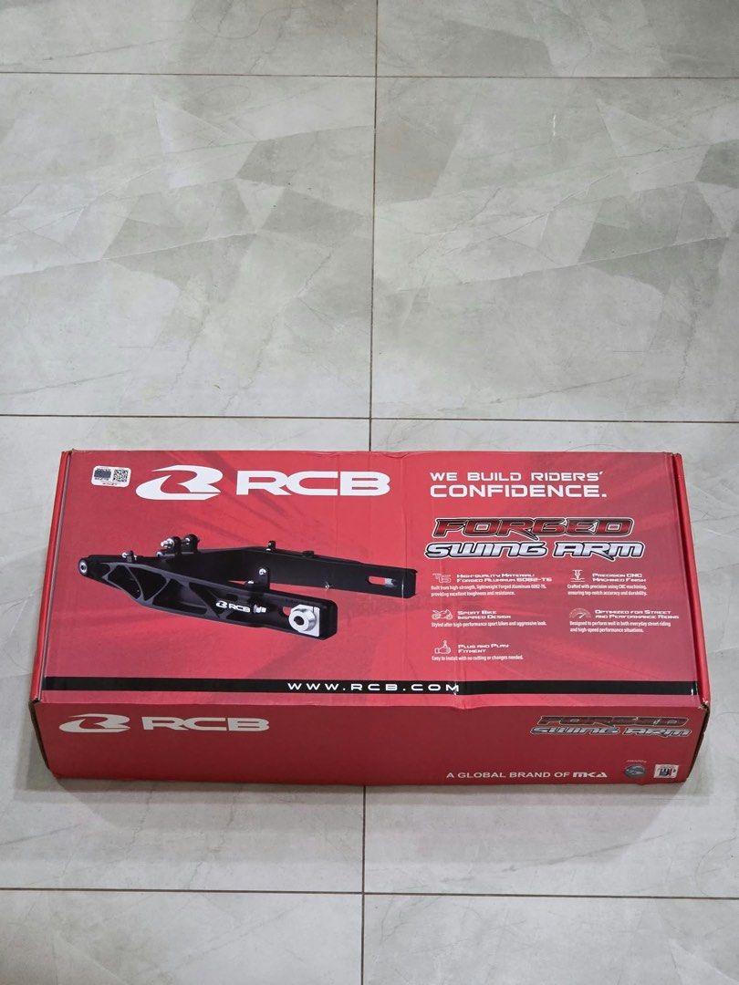 RCB Forged Swing Arm Black (Category: Body Parts and Accessories) located in Manila. Submitted by christinen15655 (Listing ID 1464375389, Image 1). Description: 🏍️ FOR SALE: RCB Forged Swing Arm for Yamaha Sniper 150/155 🏍️ ✅ Brand New ✅ Kabibili lang ✅ Never installed / Never used ✅ Complete with original box ✅ Original RCB Racing Boy.