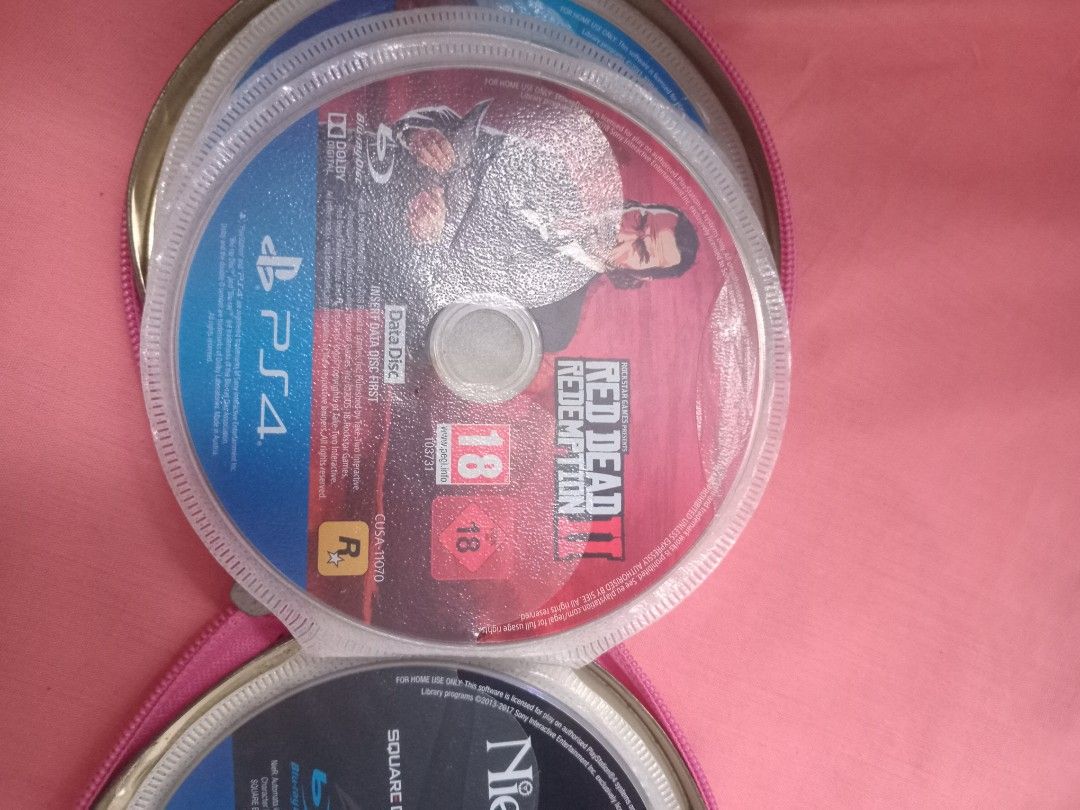 Red Dead Redemption II PS4 Game (Category: PlayStation) located in Muntinlupa City. Submitted by wilddolphin.e8256d (Listing ID 1464427401, Image 1). Description: - Red Dead Redemption II for PS4 DATA DISC ONLY! - Comes in a disc holder with other games - Ready for its next owner.