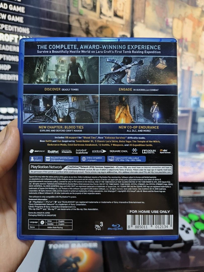 Rise of the Tomb Raider 20 Year Celebration PS4 Game, Video Gaming