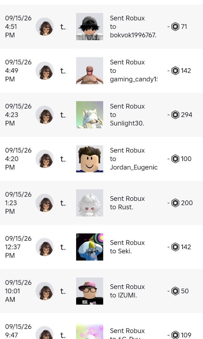 Robux via Plus/Send (65 per 100) (Category: Game Gift Cards & Accounts) located in Valenzuela. Submitted by almiragaming29 (Listing ID 1464390882, Image 2). Description: Check first photo for the pricelist. Other photos are proof of transactions - cashg payment method - dm to avail.