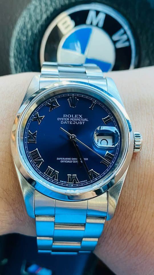 Rolex Datejust 36 (Category: Luxury Watches) located in Manila. Submitted by watch_authentic (Listing ID 1464415658, Image 2). Description: LOWEST SALE! 299K ONLY! Firm💪 💎2005-2006 Rolex Datejust 16200 💎Highly Sought Azzureo Blue Roman Dial 💎36mm / No Lug Holes / 95% rating 💎Inclusions: Rolex Pouch & Authentication LOWEST BEST FIND !💪 Php 375,000.