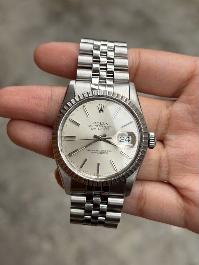 Rolex Oyster Perpetual Datejust (Category: Luxury Watches) located in Manila. Submitted by g.michael (Listing ID 1461409242, Image 2). Description: Rolex Datejust 36mm Reference: 16030 Year 1984 Acrylic crystal Quickset date function All original & period correct 18 links Recently serviced Very good condition Guaranteed authentic but open for authentication Price: 240,000.