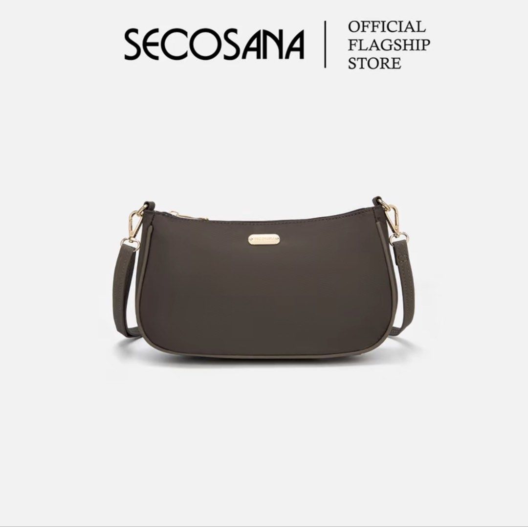 SECOSANA Brown Spacious Shoulder Bag (Category: Shoulder Bags) located in Quezon City. Submitted by closetarchivebyaz (Listing ID 1464465778, Image 1). Description: good as new but natapunan ng perfume sa loob ng bag - can fit umbrella, cp, powerbank, wallet.