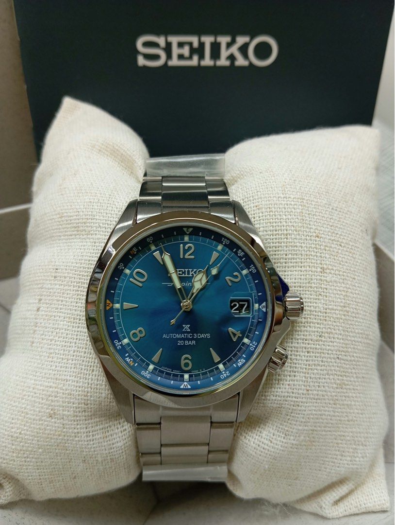 Seiko Alpinist SPB503 SPB503J1 (Category: Luxury Watches) located in Manila. Submitted by seikowatchfactory (Listing ID 1448954503, Image 3). Description: BNIB 10/10 Model: SPB503J1 Price: 44800 pesos Specifications: Case Diameter: 39.5mm Case Thickness: 12.7mm Lug-to-lug: 46.4mm Caliber 6R55 Automatic with Hacking and Manual winding mechanism Approx. 72 hours Power Reserve 24 Jewels Case Material: Stainless Steel Sapphire Crystal with Magnifier 