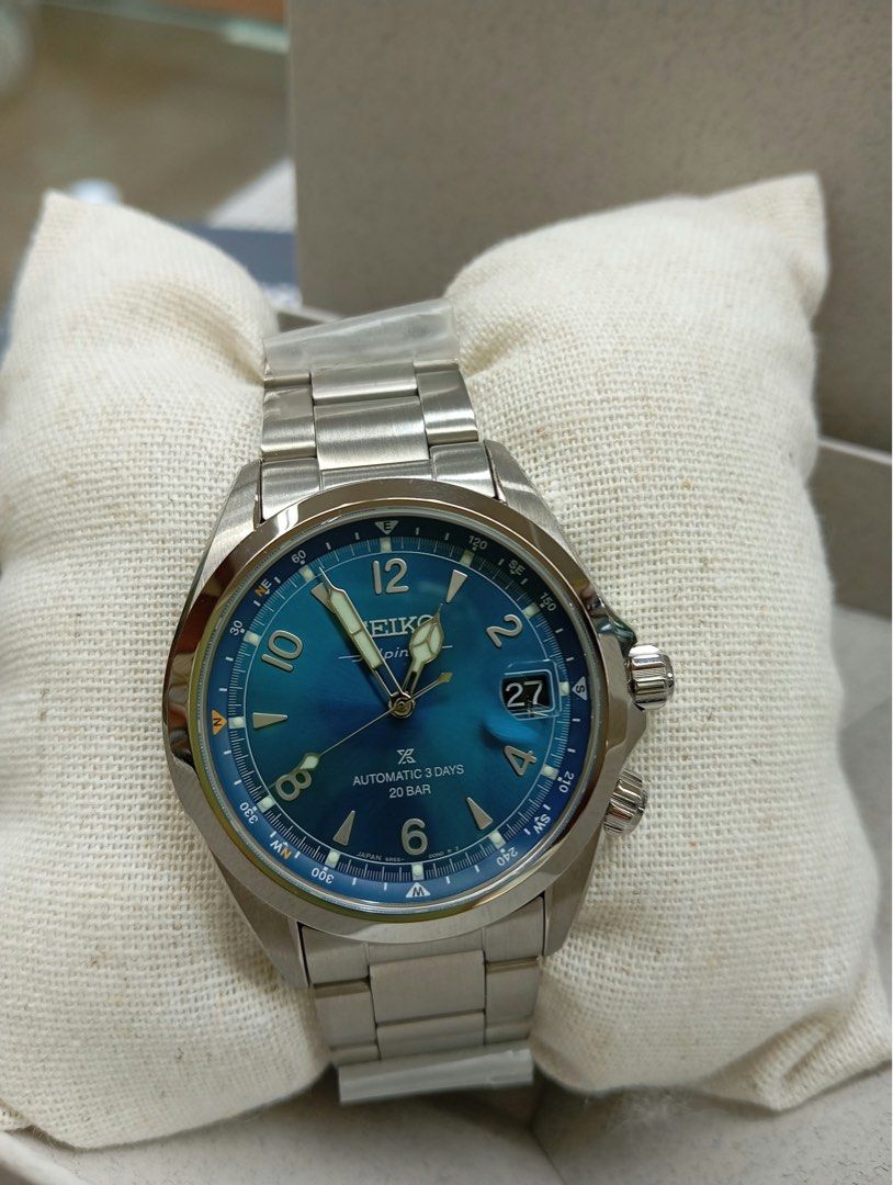Seiko Alpinist SPB503 SPB503J1 (Category: Luxury Watches) located in Manila. Submitted by seikowatchfactory (Listing ID 1448954503, Image 2). Description: BNIB 10/10 Model: SPB503J1 Price: 44800 pesos Specifications: Case Diameter: 39.5mm Case Thickness: 12.7mm Lug-to-lug: 46.4mm Caliber 6R55 Automatic with Hacking and Manual winding mechanism Approx. 72 hours Power Reserve 24 Jewels Case Material: Stainless Steel Sapphire Crystal with Magnifier 