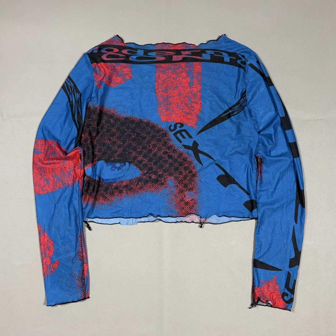 SEXTILE Blue Mesh Top designed by Melissa Scaduto (Category: Longsleeves) located in Quezon City. Submitted by dufflebag_boy (Listing ID 1464359420, Image 2). Description: SEXTILE Blue Mesh Top designed by Melissa Scaduto -Price: 2,000 -Size: large -Measurement -Width: 19 -Lenght: 17.5 -Excellent Condition HMU 📩 .