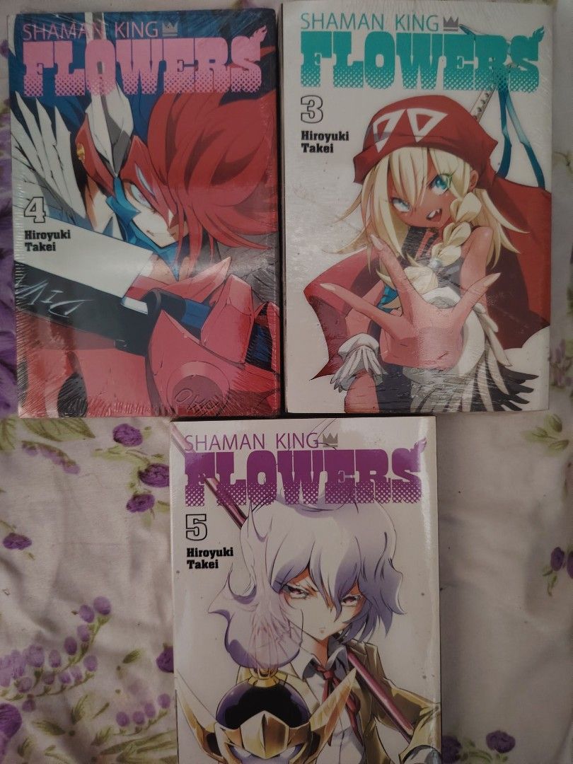 Shaman king flowers (Category: Comics & Manga) located in Iloilo. Submitted by bhogz23 (Listing ID 1464467272, Image 2). Description: Shaman king flower vol. 1 to 5 Price :550 each Take all : 2500 Takes place 10 years after the end of Shaman King Kang Zeng Bang and focuses on the life of Hana in his teenage years. Hana's Epoch (Oneshot), was originally released in the Mentalite fanbook. It is not considered canon at this time in the Shaman King u