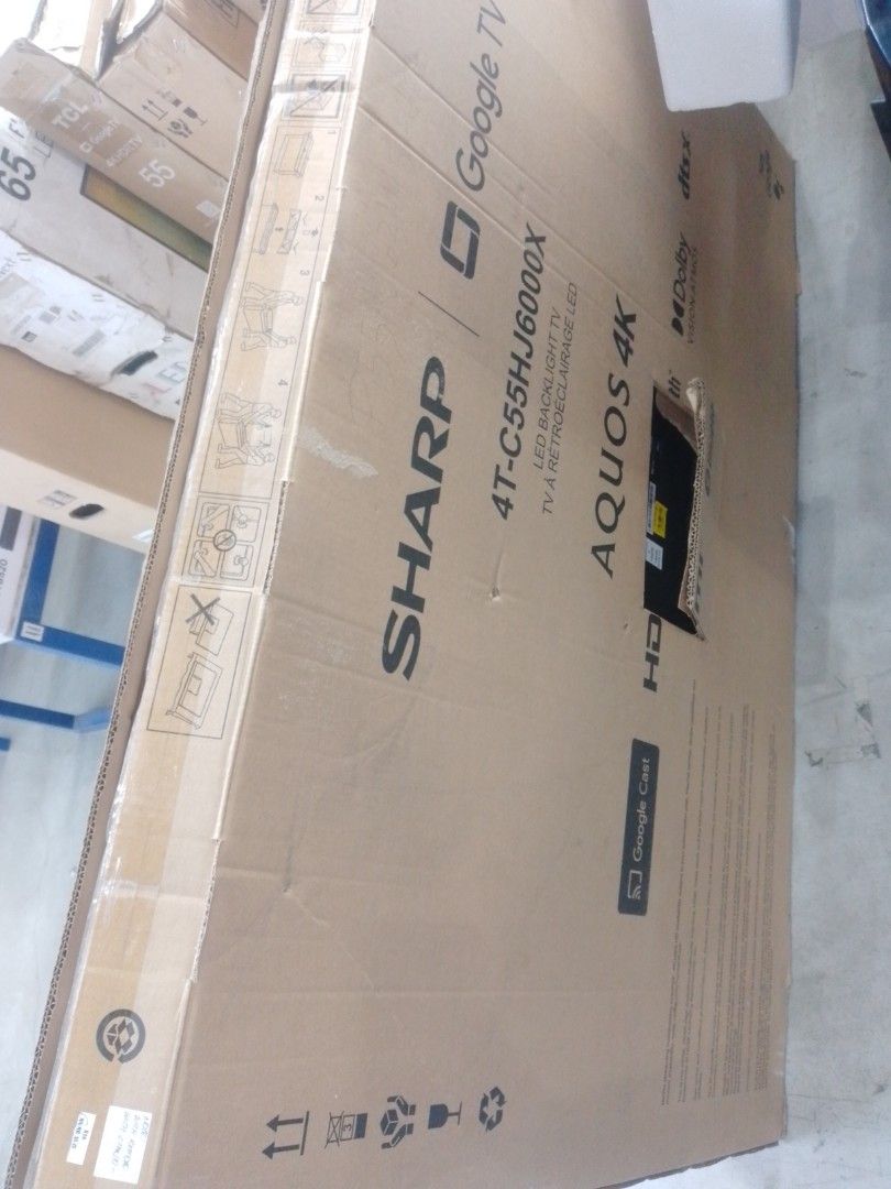 Sharp Aquos 4K Google TV 4T-C55HJ6000X (Category: TV) located in Manila. Submitted by maryjane09. (Listing ID 1464361417, Image 1). Description: - Brand new Sharp Aquos 4K TV - Model: 4T-C55HJ6000X - Runs on Google TV for smart features - Stunning LED backlight display - Supports Dolby Vision and DTS-HD for immersive audio-visual experience - Built-in Google Cast for seamless streaming - Perfect for streaming and smart home integration - Box is s