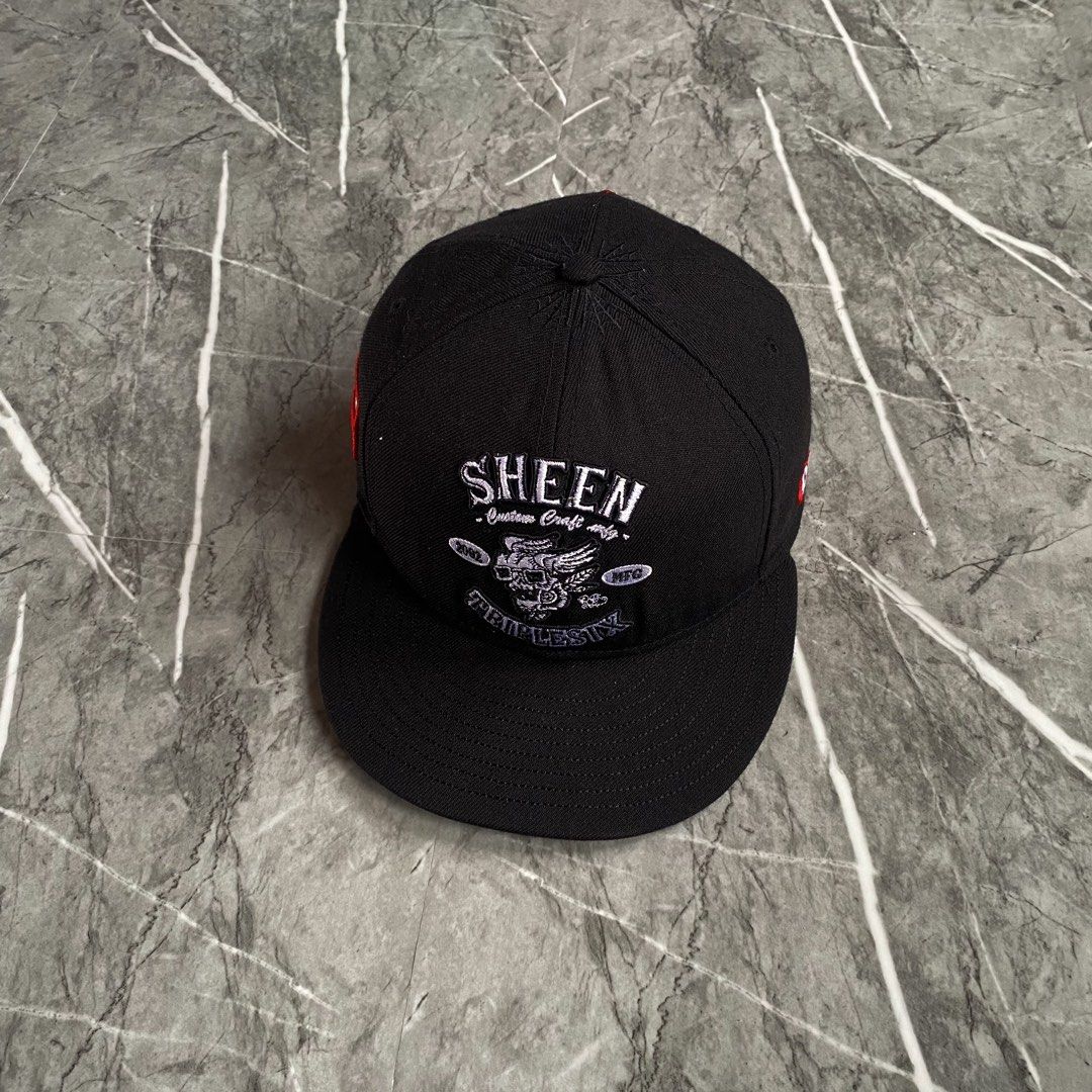 Sheen Triple Six x New Era (Category: Caps & Hats) located in Naga. Submitted by wanderingtreasures.ph1 (Listing ID 1464425227, Image 1). Description: Sheen Triple Six x New Era Fitted Cap Condition 9/10 Color rate 9.8/10 Authentic Embroidered designs Size 7 1/8 No issues php + sf 📩.