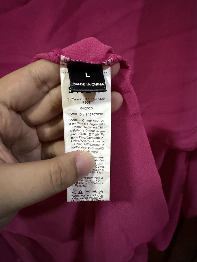 SHEIN HOT PINK SHAWL TOP (Category: Others Tops) located in Makati City. Submitted by inxdnl (Listing ID 1464494202, Image 3). Description: CAN SEND WHEN WORN AND MEASUREMENT IN GOOD CONDITION HAVEN’T WORN THE SHAWL CAN SHIP ASAP DID NOT LIKE THE COLOR SO WILL SELL.