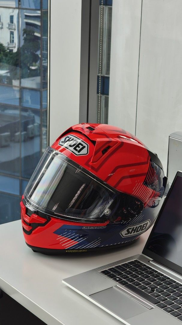 Shoei X15 Marquez 8 Helmet (Category: Caps & Hats) located in Manila. Submitted by choco1993 (Listing ID 1464489638, Image 1). Description: For Sale: Shoei X-Fifteen "Marquez 8" Size: L (59-60cm) Good as new Never been dropped Clear Visor Lens Complete with box Carrying bag RFS: This is my spare helmet. I have an Arai helmet. 💵 Mode of payment: • Cash • GCash • Bank Transfer (InstaPay) 📍Meet up: • Uptown BGC • Eastwood • SM Marikina • Antipolo 
